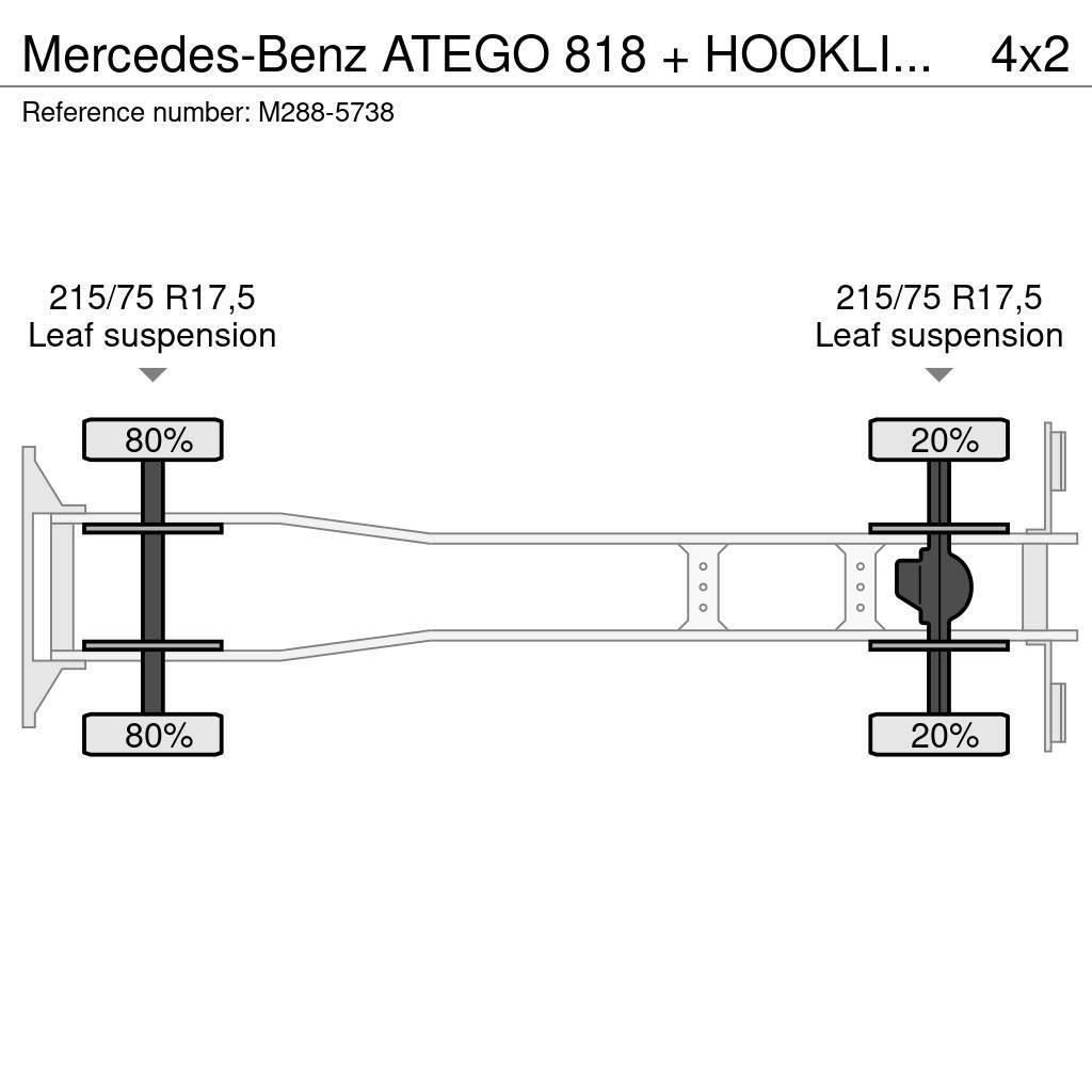 Mercedes-Benz ATEGO 818 + HOOKLIFT + BOX + ANALOG TACHO Camiones polibrazo
