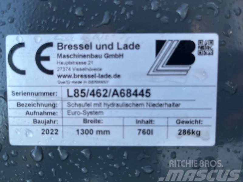 Bressel UND LADE L85 Schaufel mit hydr. Niederhalter 1,30m Otros accesorios para tractores