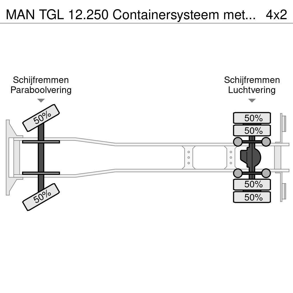 MAN TGL 12.250 Containersysteem met kraan Palfinger PK Camiones polibrazo