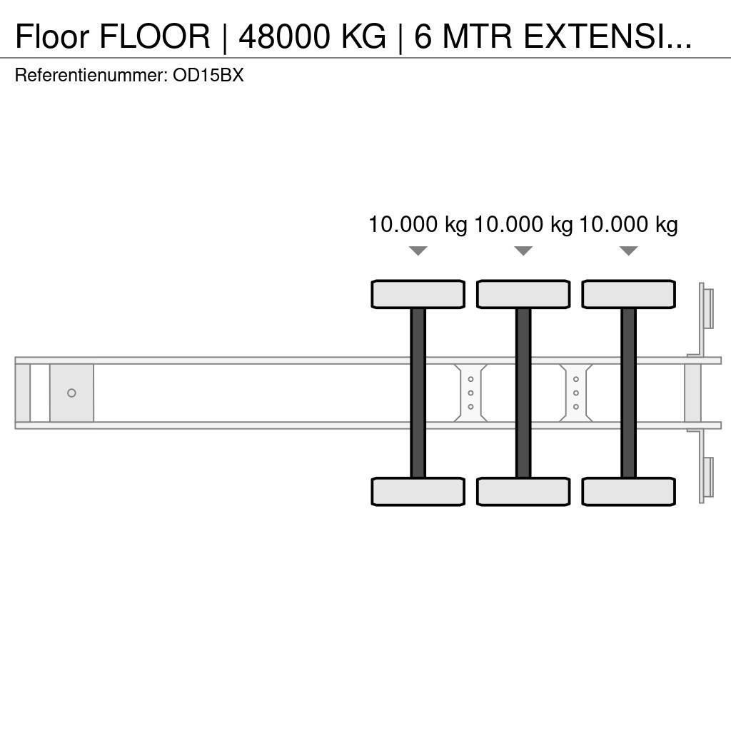 Floor | 48000 KG | 6 MTR EXTENSION | STEERING AXLE Semirremolques de plataformas planas/laterales abatibles