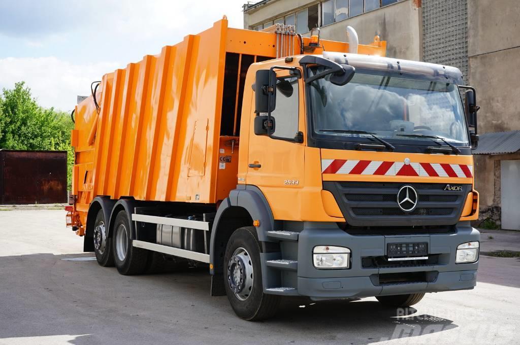 Mercedes-Benz Axor 2533 śmieciara trzyosiowa FAUN 524m3 EURO 5 Camiones de basura