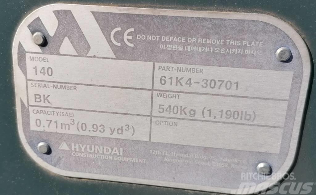 Hyundai 0.7m3_HX140 Cucharones