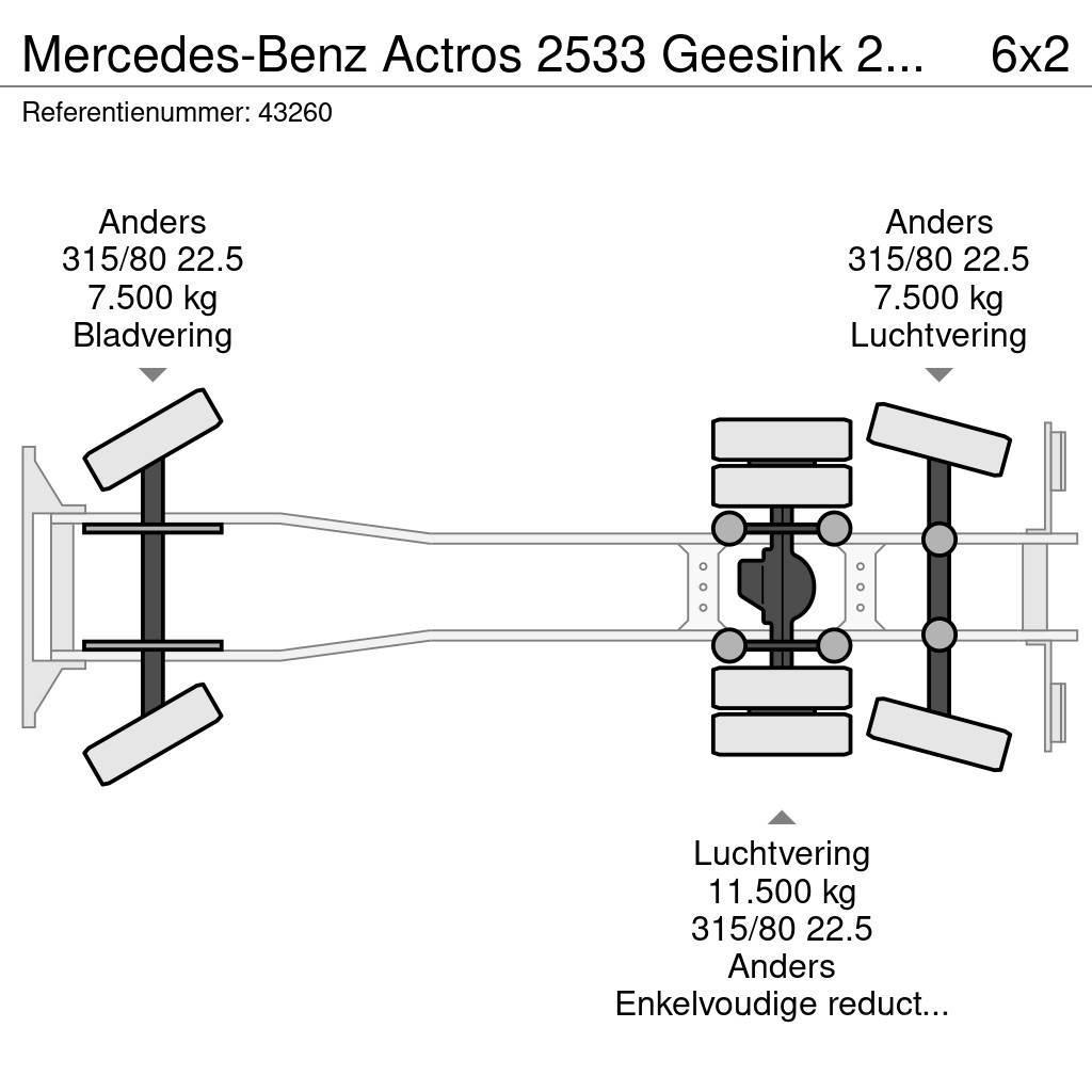 Mercedes-Benz Actros 2533 Geesink 23m³ GEC Welvaarts weegsysteem Camiones de basura