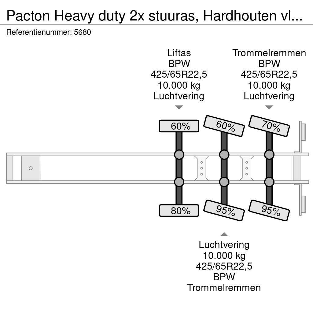 Pacton Heavy duty 2x stuuras, Hardhouten vloer, Ronggaten Semirremolques de plataformas planas/laterales abatibles
