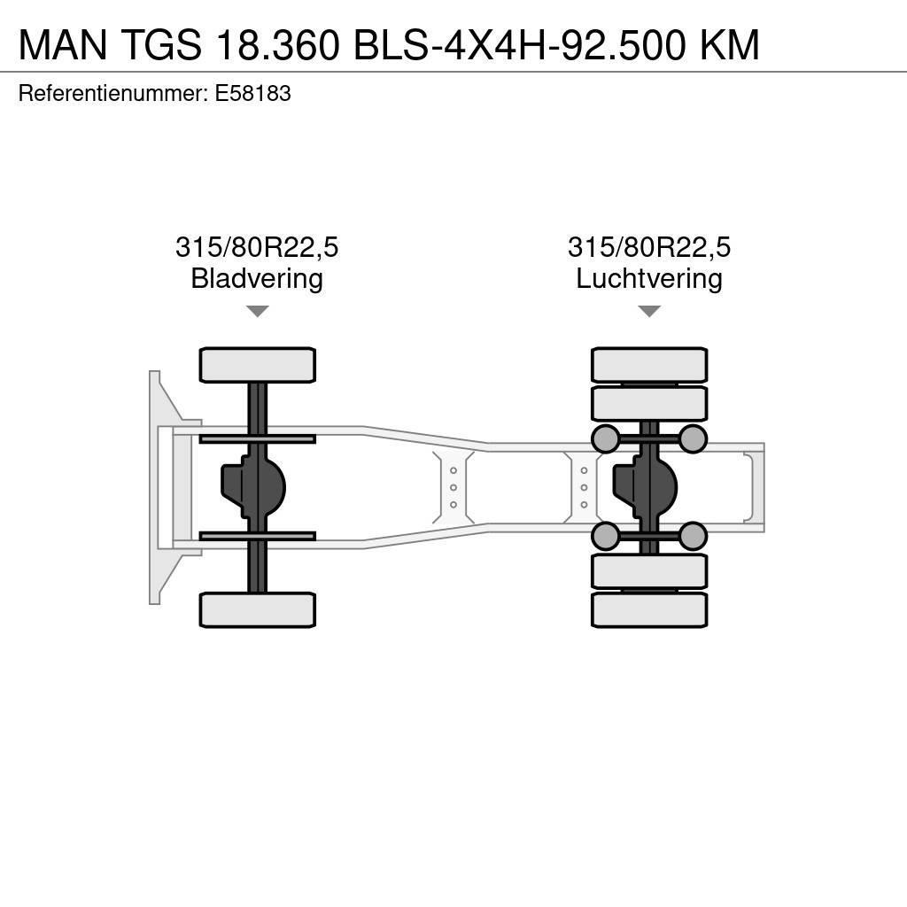 MAN TGS 18.360 BLS-4X4H-92.500 KM Cabezas tractoras