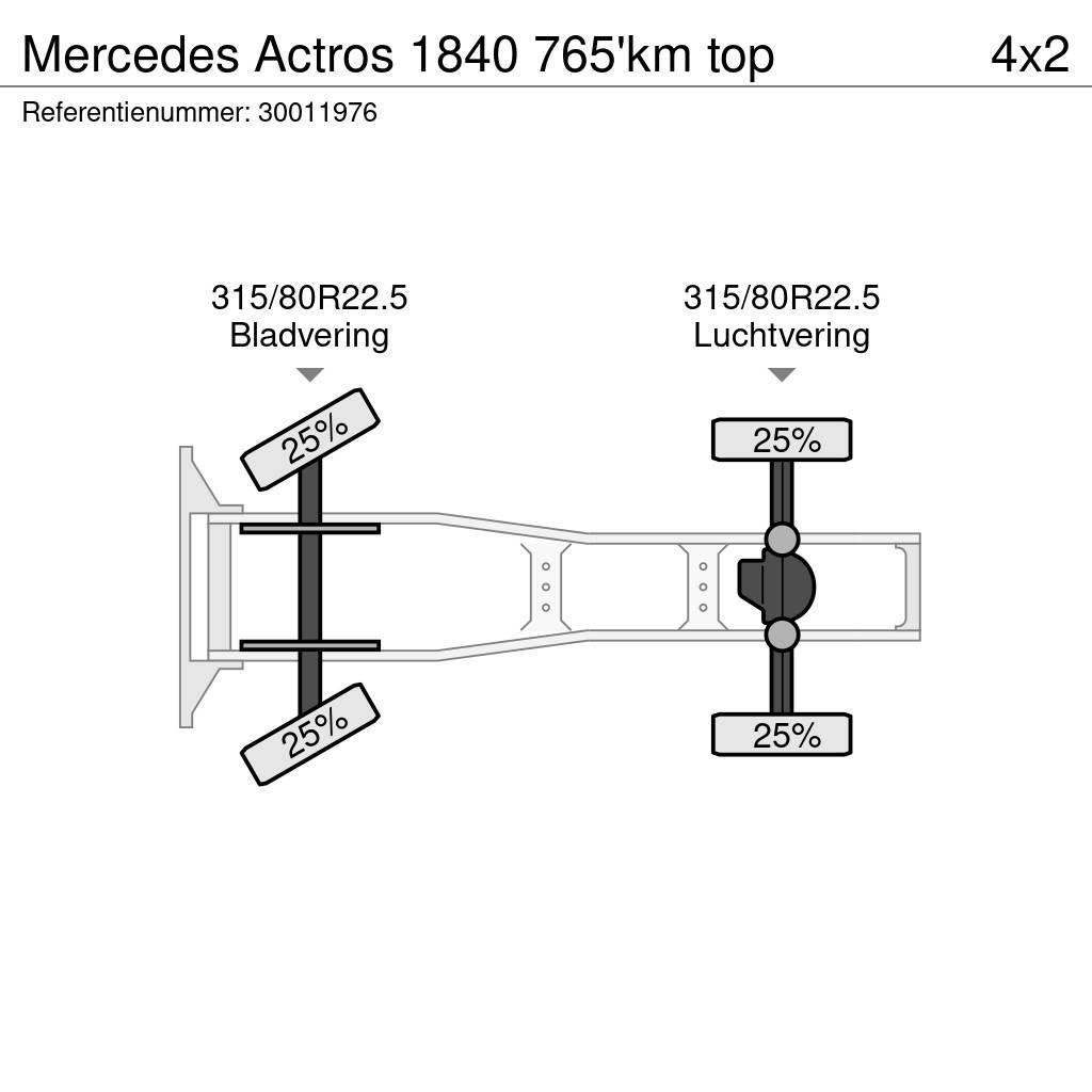 Mercedes-Benz Actros 1840 765'km top Cabezas tractoras