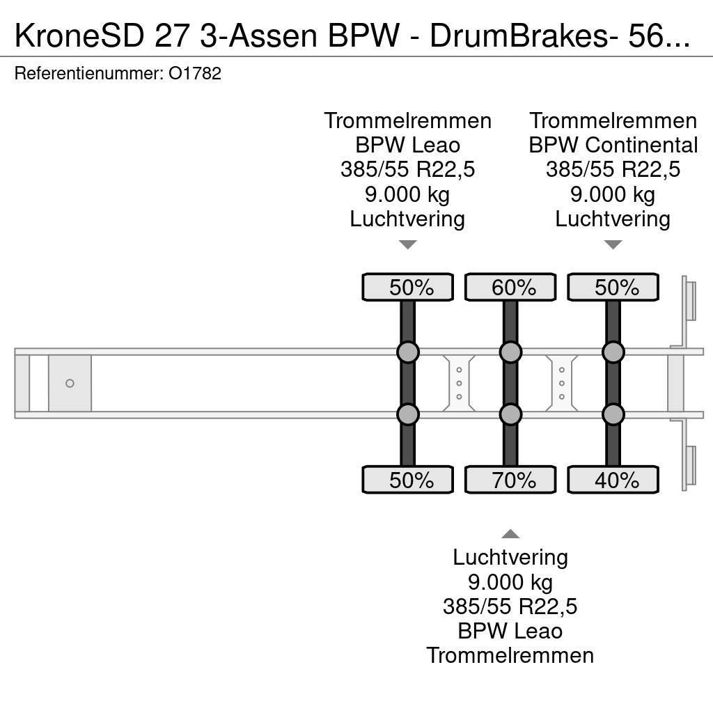Krone SD 27 3-Assen BPW - DrumBrakes- 5640kg - All Sorts Semirremolques portacontenedores