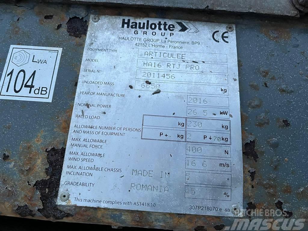 Haulotte Articulee HA16RTJ PRO BOOM 16 m / RATED LOAD 230 k Otras plataformas elevadoras