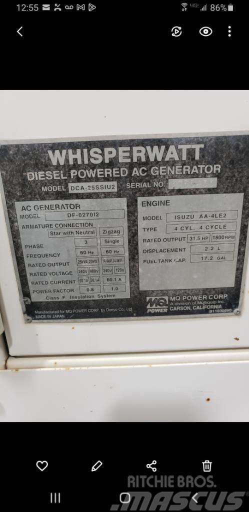 Whisperwatt Diesel Powered AC Generator DF-027012 Generadores diesel