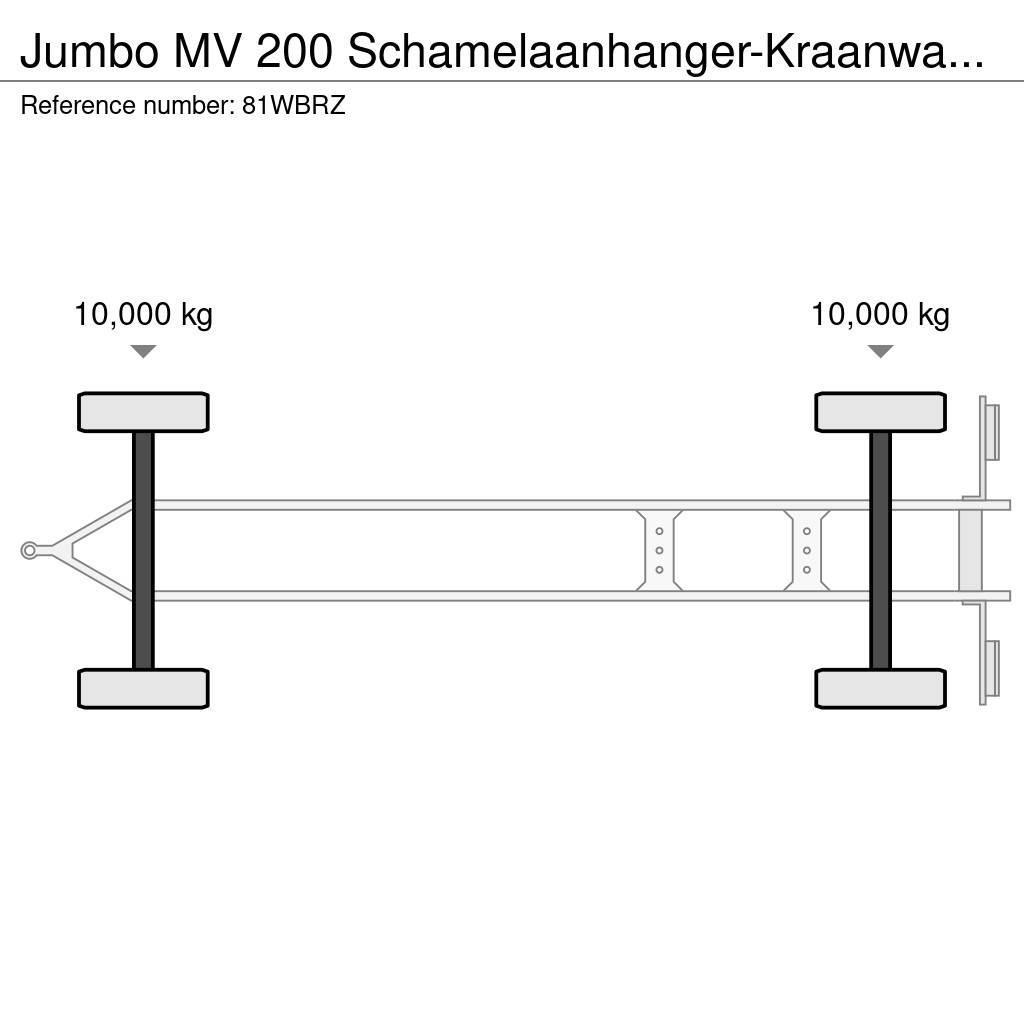 Jumbo MV 200 Schamelaanhanger-Kraanwagen! Plataforma plana/laterales abatibles
