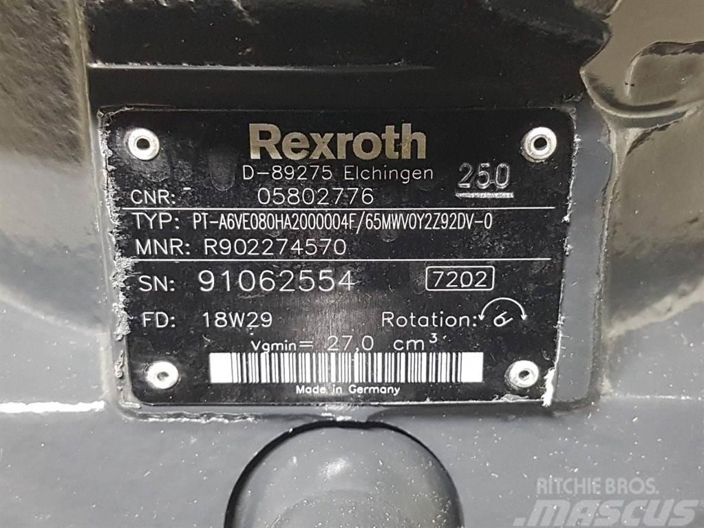 Bomag 05802776-Rexroth A6VE080HA-Drive motor/Fahrmotor Hidráulicos
