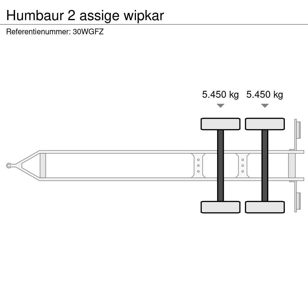 Humbaur 2 assige wipkar Plataforma plana/laterales abatibles