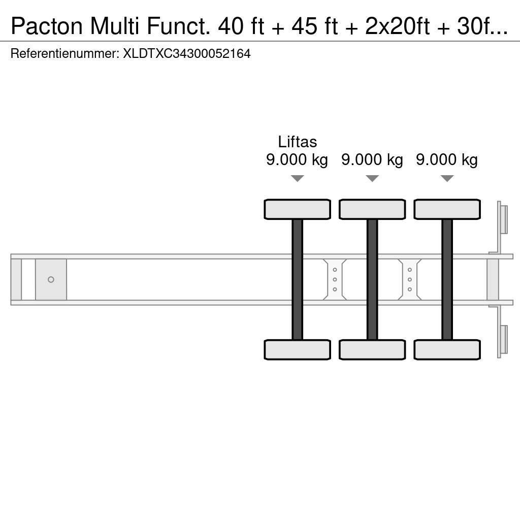 Pacton Multi Funct. 40 ft + 45 ft + 2x20ft + 30ft + High Semirremolques portacontenedores