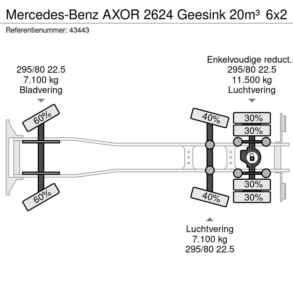 Mercedes-Benz AXOR 2624 Geesink 20m³ Camiones de basura