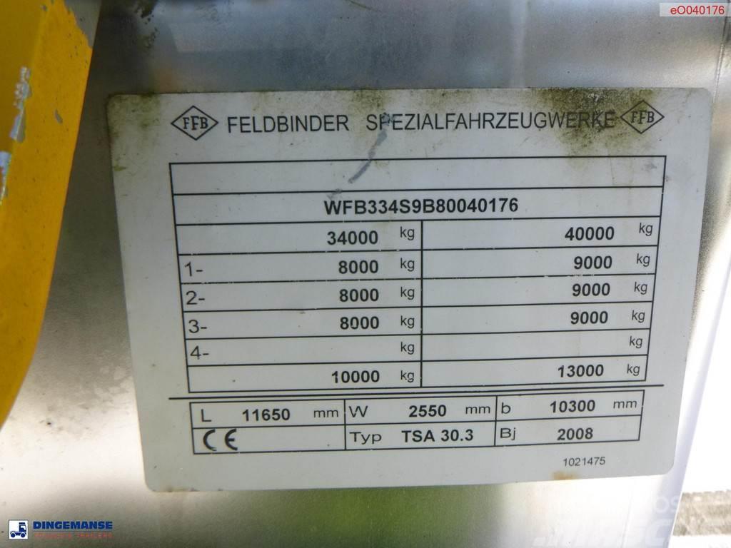 Feldbinder Chemical tank inox L4BH 30 m3 / 1 comp + pump Semirremolques cisterna