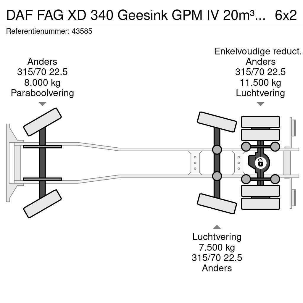 DAF FAG XD 340 Geesink GPM IV 20m³ GEC Welvaarts weigh Camiones de basura
