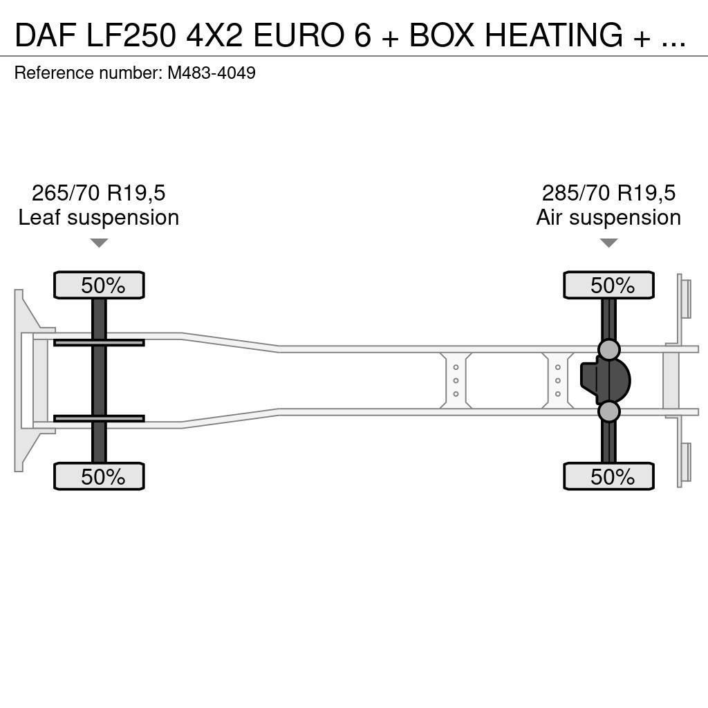 DAF LF250 4X2 EURO 6 + BOX HEATING + LIFT 2000 KG. Camiones caja cerrada
