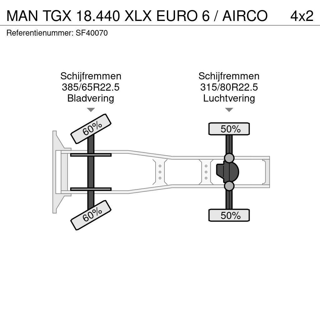MAN TGX 18.440 XLX EURO 6 / AIRCO Cabezas tractoras