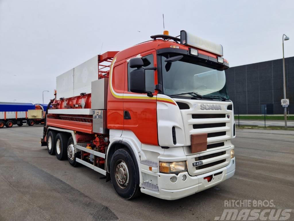 Scania R420 8x2/4 Hvidtved Larsen 12.500 L Combi Cleaner Camiones aspiradores/combi