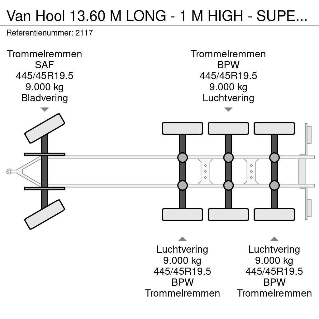 Van Hool 13.60 M LONG - 1 M HIGH - SUPER SINGLE TIRES - DRU Plataforma plana/laterales abatibles