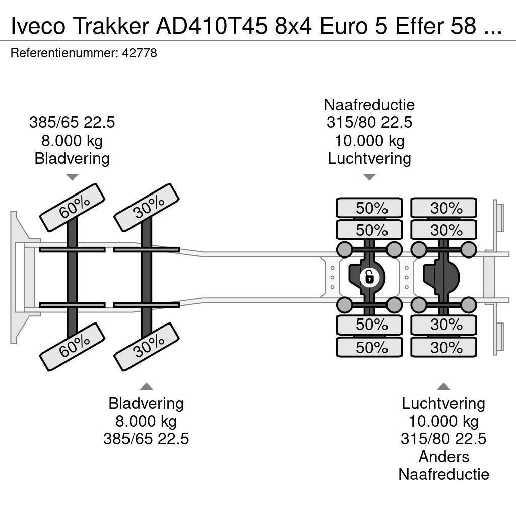 Iveco Trakker AD410T45 8x4 Euro 5 Effer 58 Tonmeter Grúas todo terreno