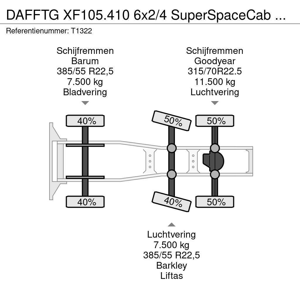 DAF FTG XF105.410 6x2/4 SuperSpaceCab Euro5 (T1322) Cabezas tractoras