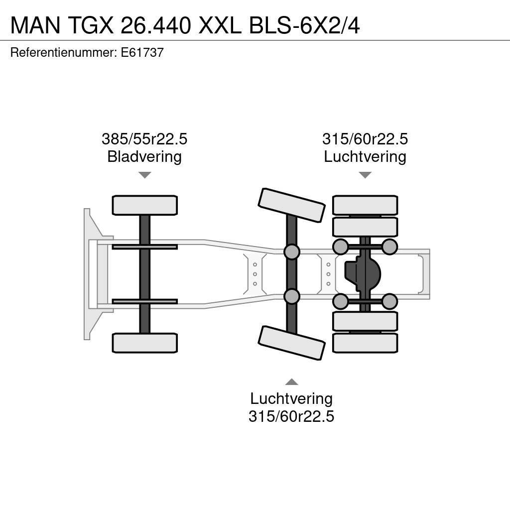 MAN TGX 26.440 XXL BLS-6X2/4 Cabezas tractoras