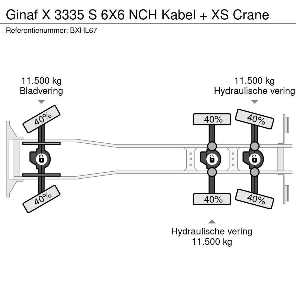 Ginaf X 3335 S 6X6 NCH Kabel + XS Crane Camiones polibrazo