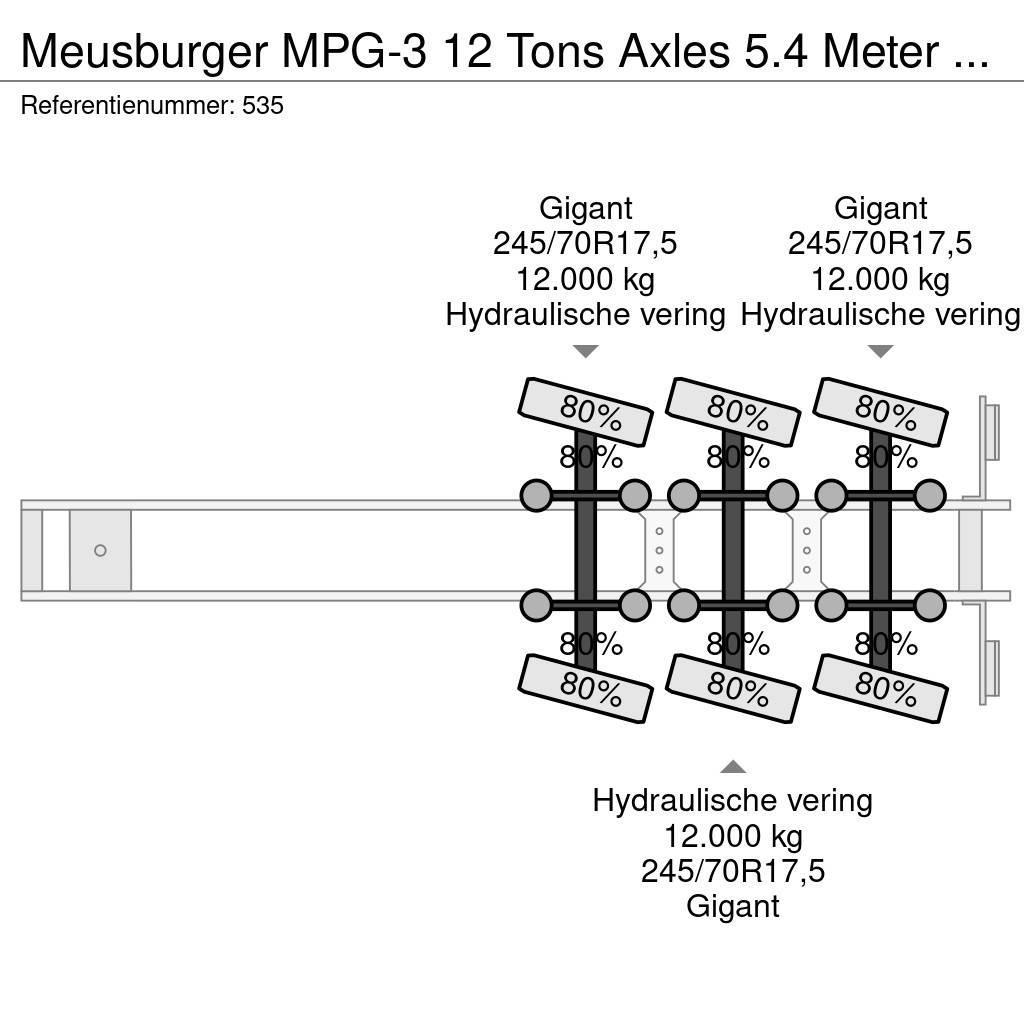 Meusburger MPG-3 12 Tons Axles 5.4 Meter extand. 4 Meter Exte Semirremolques de góndola rebajada