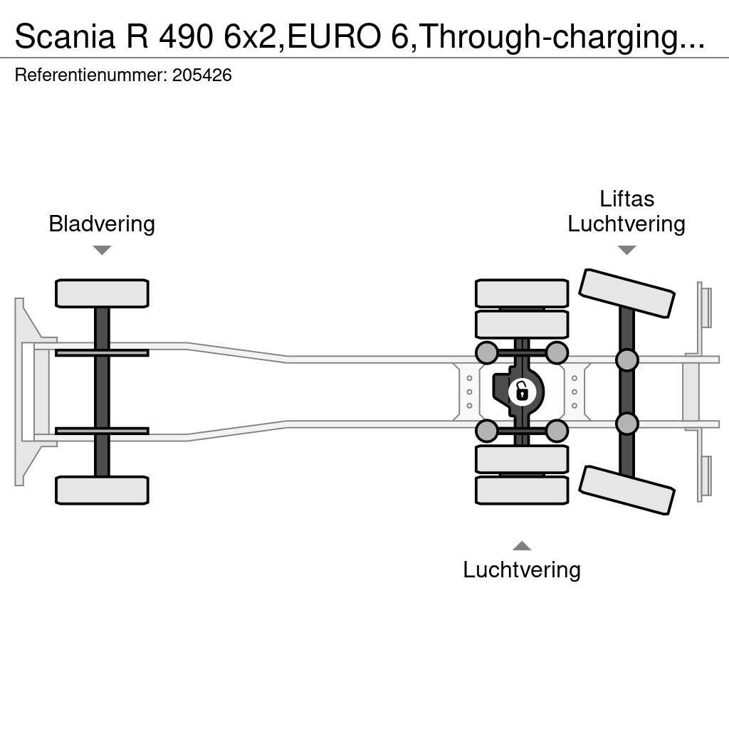 Scania R 490 6x2,EURO 6,Through-charging system,Retarder, Camión con caja abierta