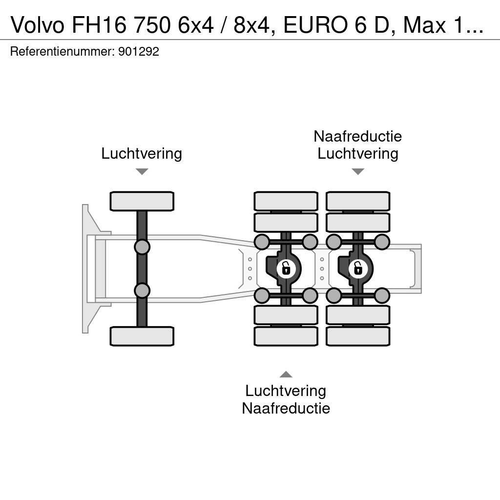 Volvo FH16 750 6x4 / 8x4, EURO 6 D, Max 150.000 kg, Reta Cabezas tractoras