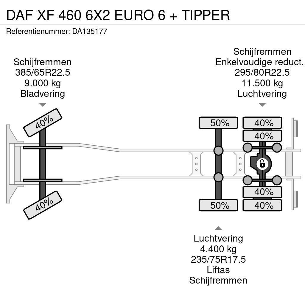 DAF XF 460 6X2 EURO 6 + TIPPER Camiones bañeras basculantes o volquetes