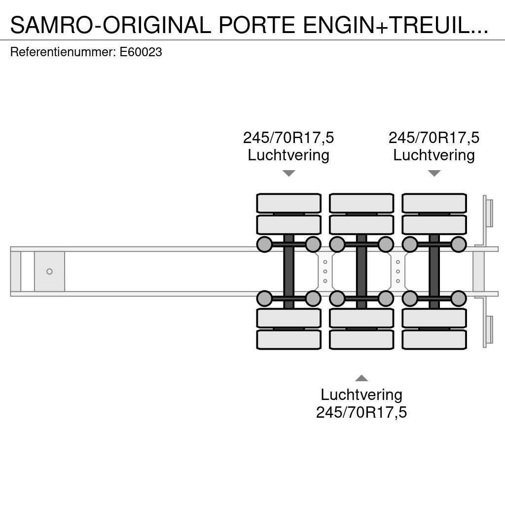  SAMRO-ORIGINAL PORTE ENGIN+TREUIL+ESSIEU SUIVEUR Semirremolques de góndola rebajada