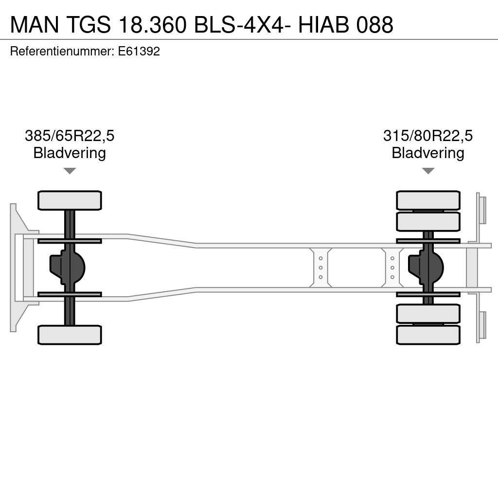 MAN TGS 18.360 BLS-4X4- HIAB 088 Camiones bañeras basculantes o volquetes