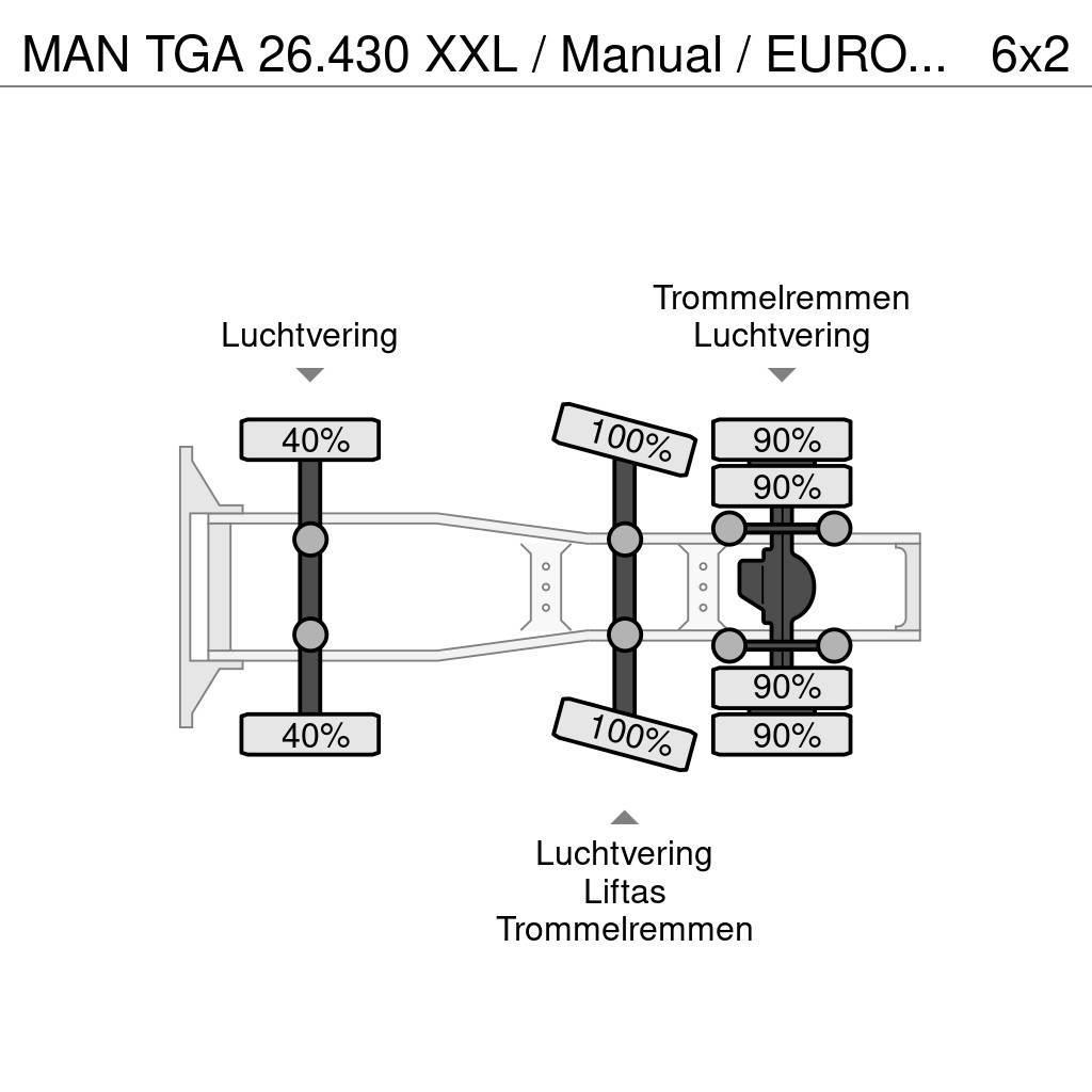 MAN TGA 26.430 XXL / Manual / EURO 3 / Airco / Hydraul Cabezas tractoras