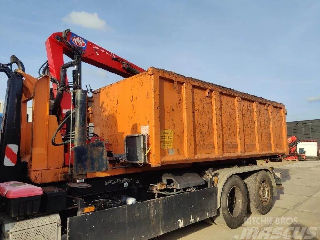 HMF kraan 1244 Z2 op container / afzetcontainer met kr Contenedores de transporte