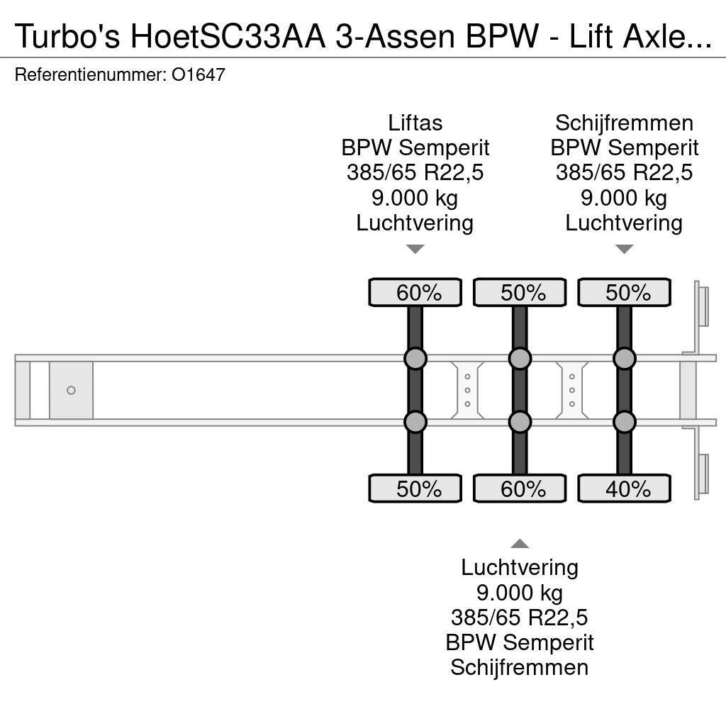  TURBO'S HOET SC33AA 3-Assen BPW - Lift Axle - Disc Semirremolques portacontenedores