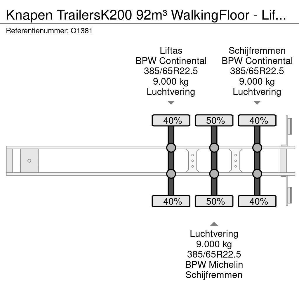 Knapen Trailers K200 92m³ WalkingFloor - LiftAs - Schijfr Cajas de piso oscilante