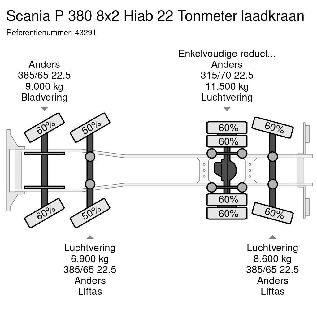 Scania P 380 8x2 Hiab 22 Tonmeter laadkraan Camiones polibrazo