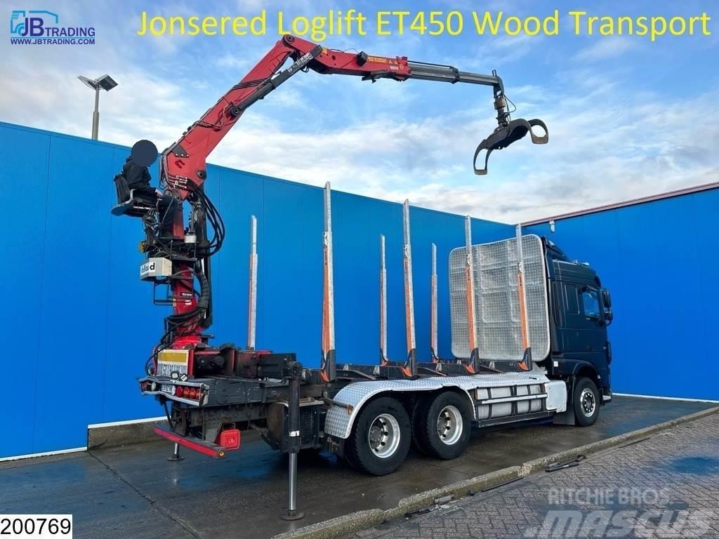 DAF 106 XF 530 6x4, Wood transport, Retarder, Loglift Transporte de madera
