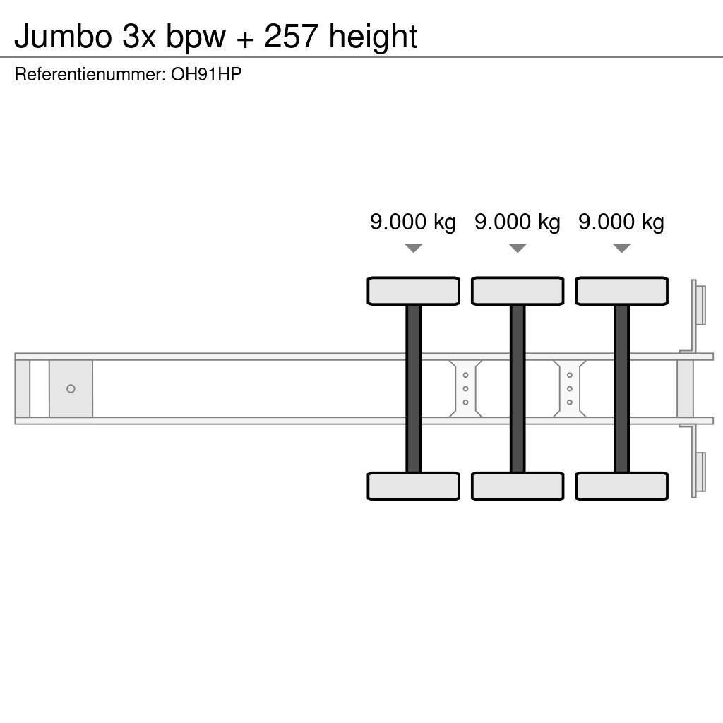 Jumbo 3x bpw + 257 height Semirremolques con caja de lona