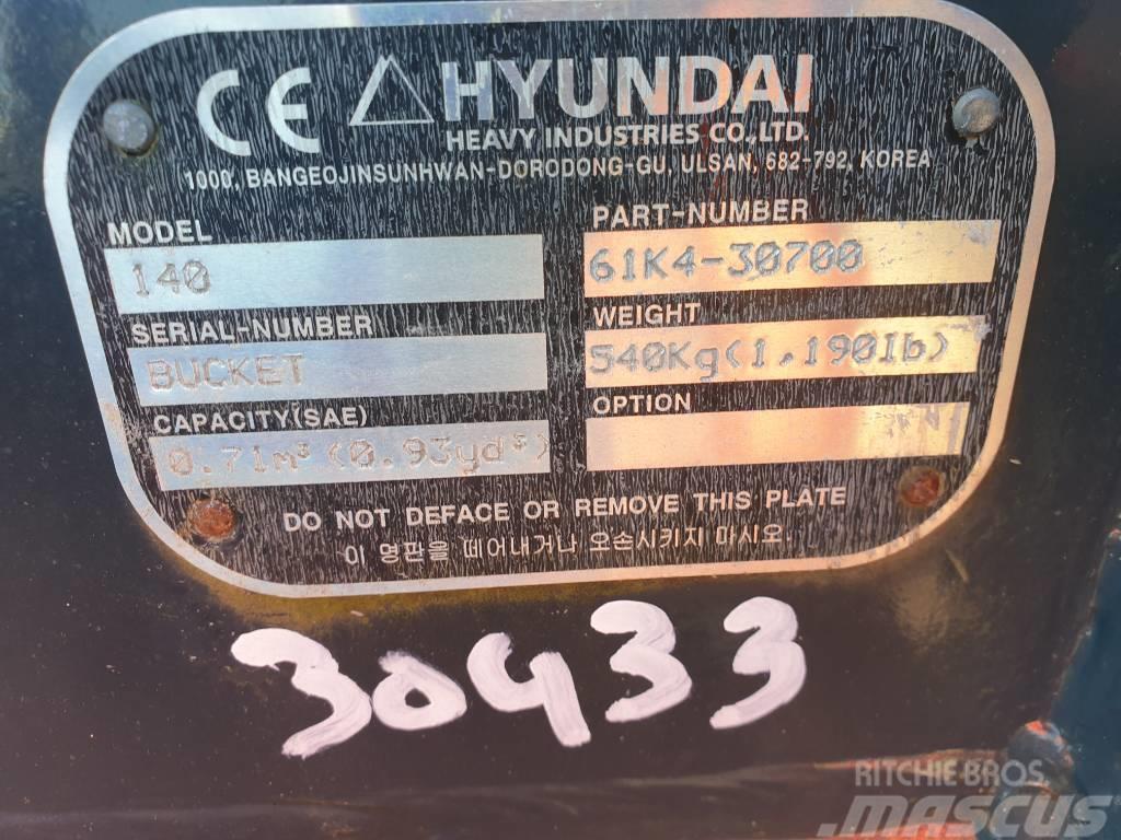 Hyundai Excavator Bucket, 61K4-30700, 140 Cucharones