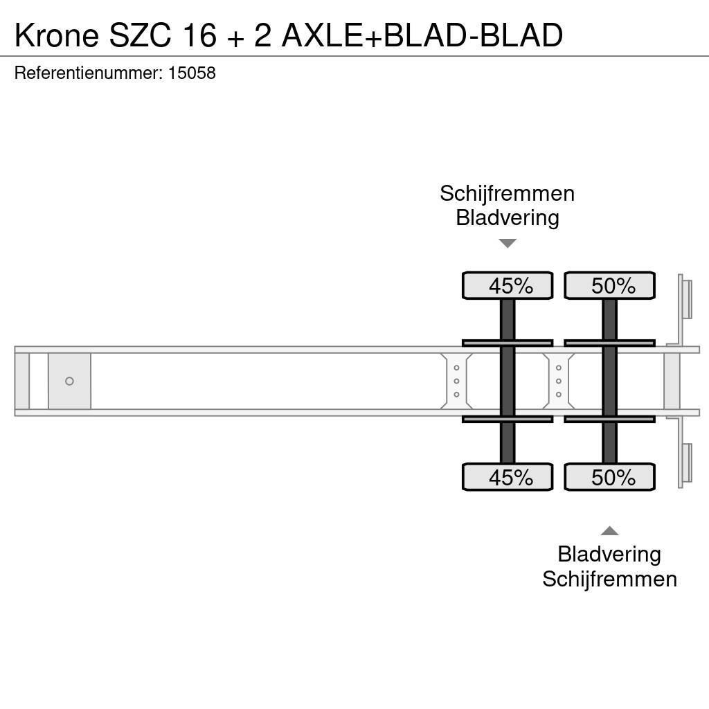 Krone SZC 16 + 2 AXLE+BLAD-BLAD Semirremolques portacontenedores