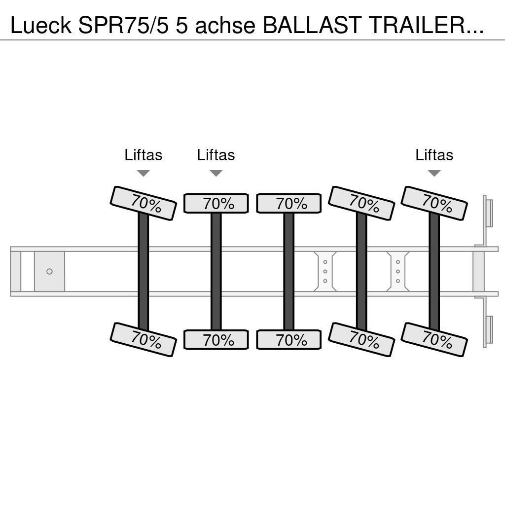 Lueck SPR75/5  5 achse BALLAST TRAILER 3x STEERAXLE!! Semirremolques de plataformas planas/laterales abatibles