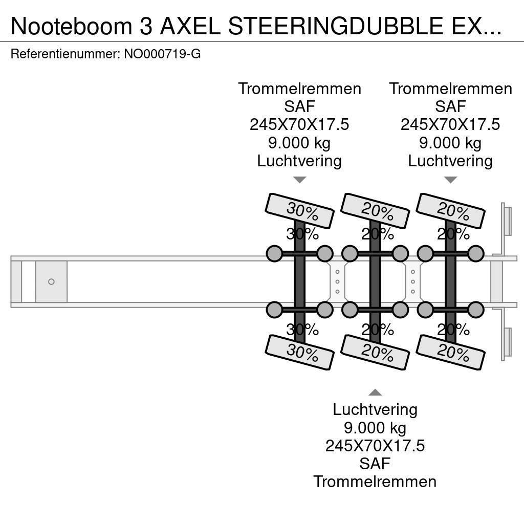 Nooteboom 3 AXEL STEERINGDUBBLE EXTENDABLE 2 X 5,5 METER Semirremolques de góndola rebajada