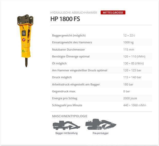 Indeco HP 1800 FS Martillos hidráulicos