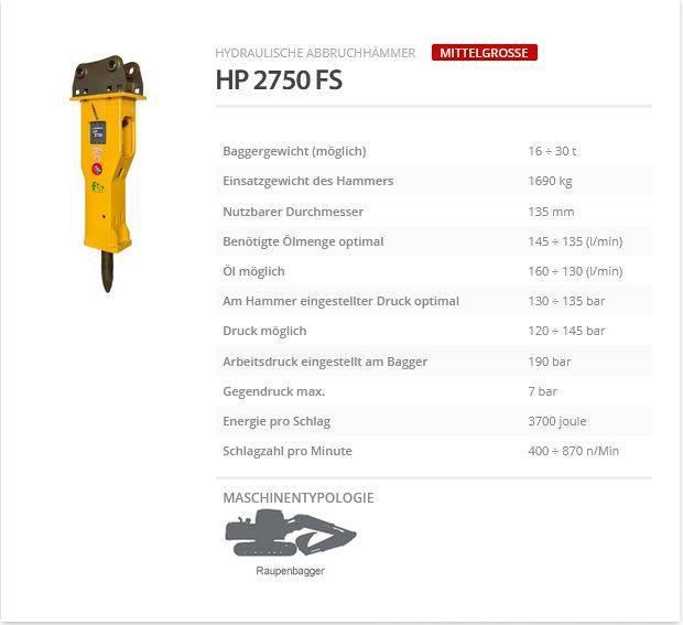 Indeco HP 2750 FS Martillos hidráulicos