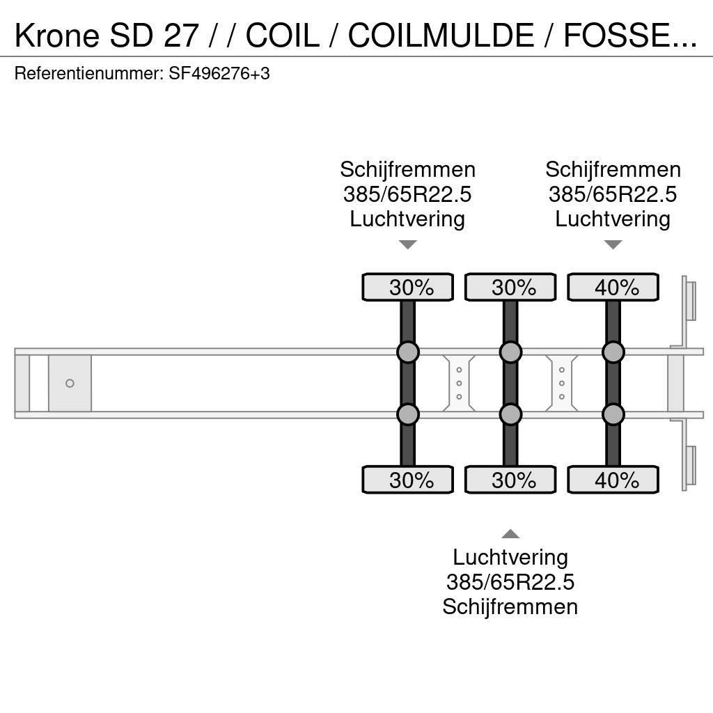 Krone SD 27 / / COIL / COILMULDE / FOSSE Á BOBINE Semirremolques de plataformas planas/laterales abatibles