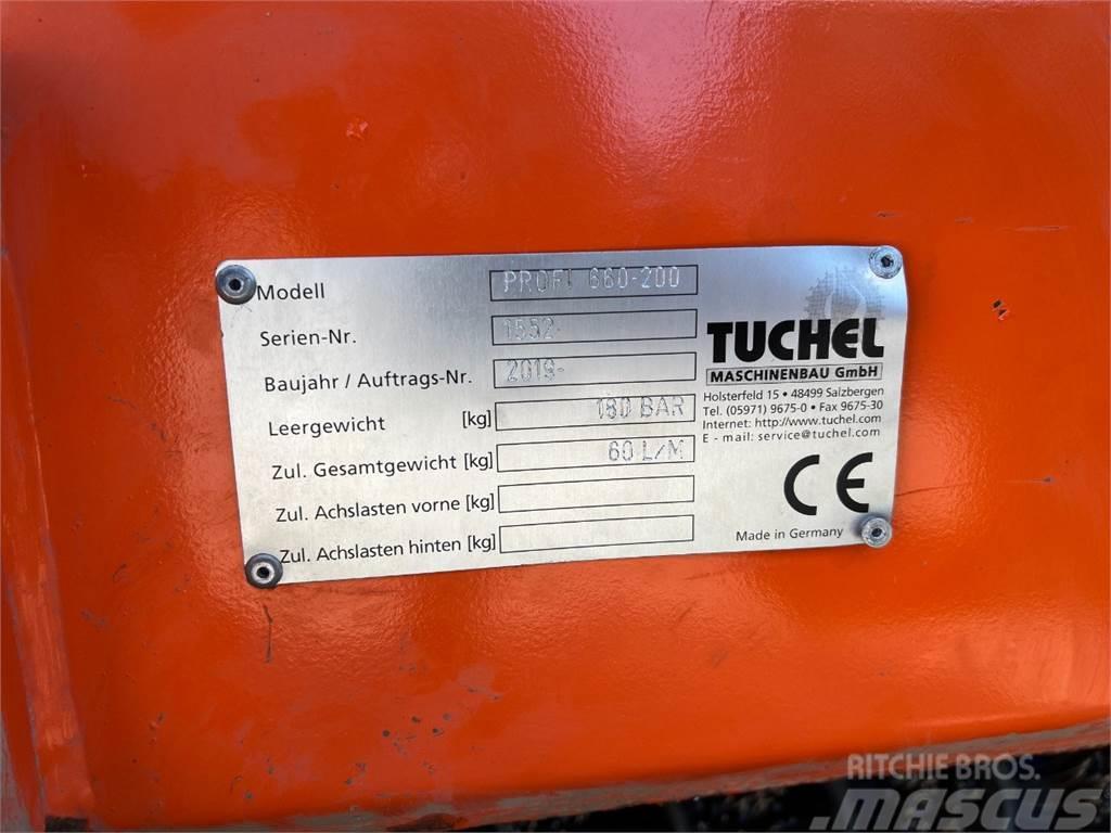 Tuchel Profi 660 kost - 200 cm. bred / Opsamler - kasse - Cargadoras sobre ruedas