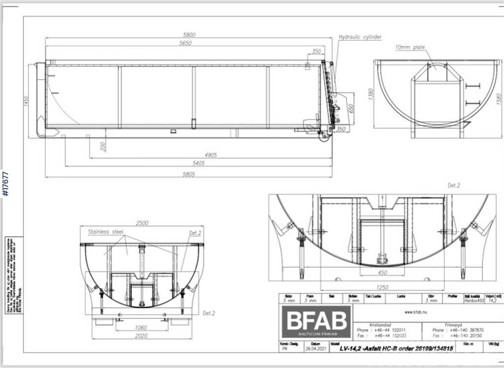  BFAB Asphalt tub on hook frame Otros componentes - Transporte